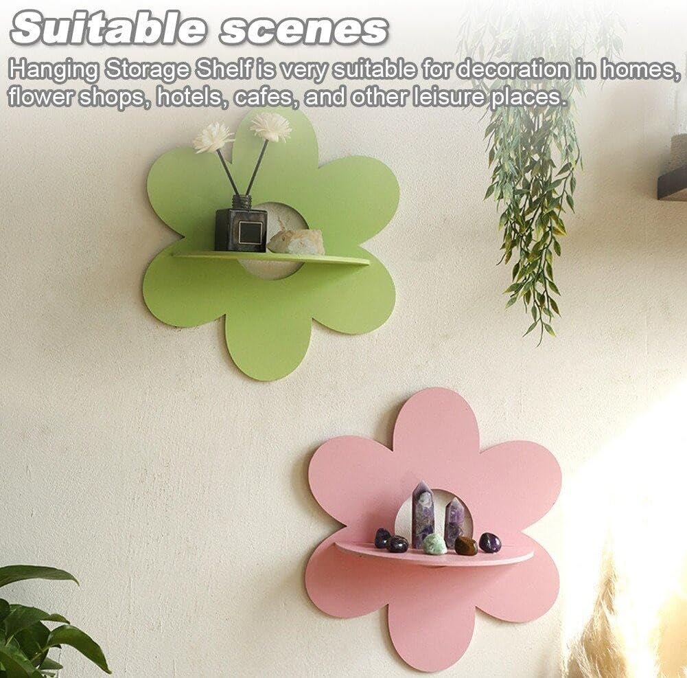 Plant Parent Gifts - Çiçek Şeklinde Duvar Depolama Rafı Ahşap