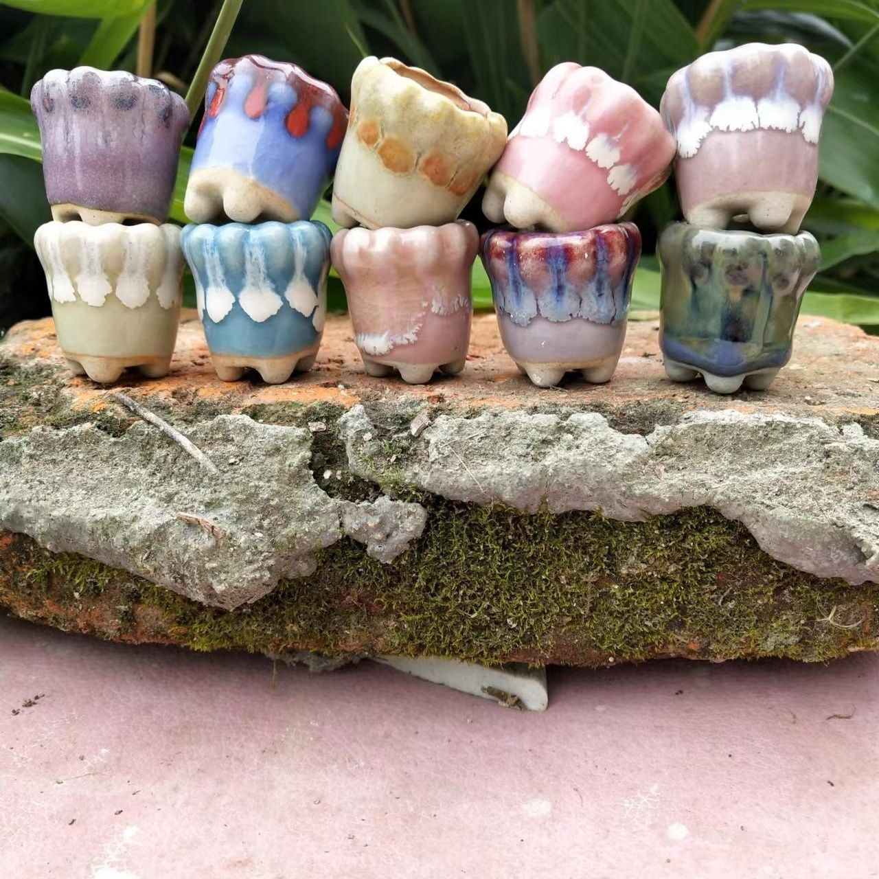 10 adet Mini seramik Fowerpot  - Cactus Mix Pot incelemesi ve fiyatı